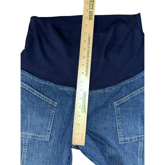 Vintage Ramilee Maternity Cargo Jeans Size 3 M/L 10/12? Stretch Denim Blue Used - Picture 12 of 16